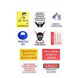 İş Güvenliği Uyarı Levha Seti 10 Parça