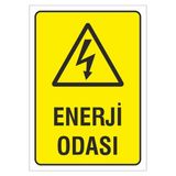 İş Güvenliği Uyarı Levhası 17X24 Cm. (Enerji Odası) (D 1724 008 Pvc İkaz Tabelası