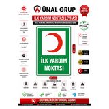 İş Güvenliği Uyarı Levhası 17X24 Cm. (İlk Yardım Dolabı) İkaz Tabelası Pvc Araç Muayene