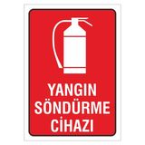 İş Güvenliği Uyarı Levhası 17X24 Cm. (Yangın Söndürme Cihazı) Kolay Montaj