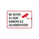İş Güvenliği Uyarı Levhası 24X34 Cm. (Bu İş Yeri 24 Saat İzlenmektedir) (İg004) Pvc