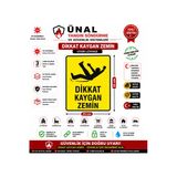 İş Güvenliği Uyarı Levhası 24X34 Cm. (Dikkat Kaygan Zemin) (İg028) Pvc Kolay Montaj