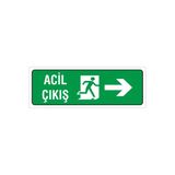 İş Güvenliği Uyarı Levhası (Acil Çıkış Sağ) 12X34 Cm. (Fd 1234 001 Pvc İkaz Tabelası