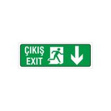İş Güvenliği Uyarı Levhası (Çıkış Aşağı) 12X34 Cm. (Fd 1234 011 Pvc İkaz Tabelası