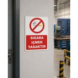 Iş Güvenliği Uyarı Levhası Sigara Içmek Yasaktır (15 x 20 Cm) Beyaz 15 x 20 KARBONNM2061 - Çok Renkli