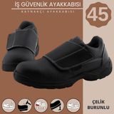 Iş Güvenlik Ayakkabısı Kaynakçı Ayakkabısı Çelik Demir Burunlu 45 Numara Cırtlı Inşaatçı Ayakkabı - Siyah
