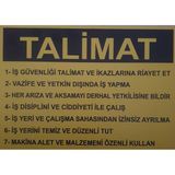 Iş Yeri Güvenlik Talimat Uyarı Levhası