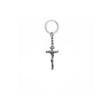 İsa Heykeli Figürlü Haç Metal Anahtarlık – Unisex Dini & Antik Aksesuar