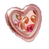 Isaac Jacobs 4 x 4 Gül Altın Balon Kalp Şeklinde Resim Çerçevesi, Masa Üstü ve Duvar Ekranı için Şövale ve Kancalı, Dekoratif Sanat Tasarımı, Ev Dekoru, Galeri Duvarı, Kitaplık, Masaüstü Ekranı (4x4,