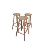 Isahome Ham Ahşap Bar Taburesi 28*70 3 Adet