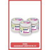 Isana 150 ml x 3 Krem Deodorant Vegan Formül ile Ter ve Kötü Kokulara Karşı Etkili