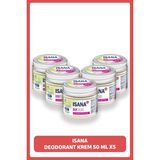 Isana 5'li Deodorant Krem 50 ml x (5'li) Kadınlar İçin Tüm Cilt Tiplerine Uygun Krem Formül - 250 ml