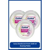 ISANA Deodorant Kremi, 50 ml x 3 Adet