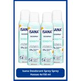 ISANA Deodorant Sprey Hassas 4x150 ml