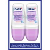 ISANA Invisible Deodorant Roll On Iz Bırakmayan Özel Formül, 48 Saate Kadar Etkili 50 ml X2 Adet