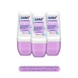 ISANA Invisible Deodorant Roll On Iz Bırakmayan Özel Formül, 48 Saate Kadar Etkili 50 ml X3 Adet