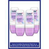 ISANA Invisible Deodorant Roll On Iz Bırakmayan Özel Formül, 48 Saate Kadar Etkili 50 ml X4 Adet