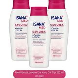 Isana Med Vücut Losyonu 5.5% Üre Kuru Ciltler İçin Nemlendirici 750 ml 3 Adet