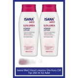 Isana Med Vücut Losyonu 5,5% Üre ile Kuru Ciltler için Hızlı Nemlendirme 500 ml X2 Adet