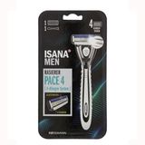 Isana Men Krom ve Teflon Kaplı Oynar Başlı Hassas Ciltler İçin Tıraş Bıçağı
