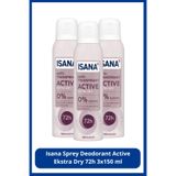 ISANA Sprey Deodorant Active Ekstra Dry 72h 3x150 ml