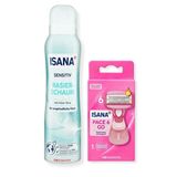 Isana Tıraş Seti - 6 Bıçaklı Tıraş Bıçağı Aloe Veralı Tıraş Köpüğü 150 ml