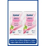 ISANA Yüz ve Bikini Bölgesine Uygun Soğuk Ağda Bandı, 20 Adet x2 Paket, Aloe Vera ve Traubenkernöl