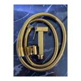 İSAOĞLU YAPI Altın Taharat Musluğu, Spiralli Set, 150 cm, Pirinç Malzeme, Gold