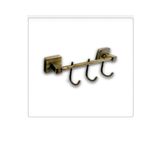 İSAOĞLU YAPI Antik Gold Banyo Bornozluk Üçlü Kanca Askılık Antik Gold Paslanmaz Pirinç Banyo Seti