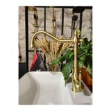 İSAOĞLU YAPI Antik Gold Guava Arıtmalı Mutfak Bataryası, Mat Gold, 3 Yollu Evye Musluğu, 40 cm Yükseklik