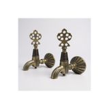İSAOĞLU YAPI Antik Gold Kurna Musluğu İkili Set Pirinç Osmanlı Muslukları Kurna Musluğu