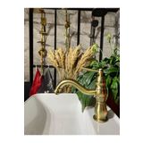 İSAOĞLU YAPI Antik Gold Lavabo Bataryası Mat Altın Lavabo Musluğu Eskitme