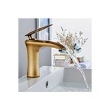 İsaoğlu Yapı Antik Gold Lavabo Bataryası Şelale Musluk Mat Gold Doğal Akışlı Lavabo Musluğu Altın