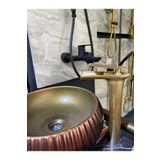 İSAOĞLU YAPI Antik Gold Ocean Şelale Çanak Lavabo Bataryası Mat Gold Çanak Lavabo Bataryası Altın Lavabo Musluğu