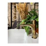 İSAOĞLU YAPI Antik Gold Royal Lavabo Bataryası Antik Eskitme Lavabo Musluğu Mat Altın Batarya Banyo Musluk