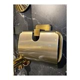 İsaoğlu Yapı Antik Gold Tuvalet Kağıtlığı Kapaklı Tuvalet Kağıtlık Premium Pirinç Altın