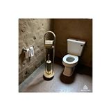 İsaoğlu Yapı Antik Gold Tuvalet Kağıtlık Ve Fırça Seti Pirinç Banyo Aksesuarı Seti Eskitme Gold Ayaklı Set Altın