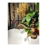 İsaoğlu Yapı Bakır Lavabo Bataryası Bronz Lavabo Musluğu Country Design Rose Bakır Banyo Bataryası Altın