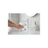 İSAOĞLU YAPI Beyaz Lavabo Bataryası, Mat Beyaz Musluk, Kare Modern Tasarım, Pirinç Malzeme