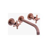 İsaoğlu Yapı Bronz Ankastre Lavabo Bataryası Duvardan Armatür Bakır Renk Vintage Tasarım