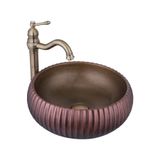 İSAOĞLU YAPI Bronz Çanak Lavabo, 40x40 cm, Seramik, Yuvarlak, Kahverengi