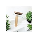 İsaoğlu Yapı Bronz Çanak Lavabo Bataryası Bakır Çanak Musluğu Glass Design Armatür Altın