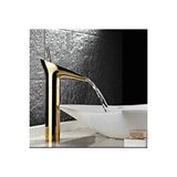 İsaoğlu Yapı Çanak Lavabo Bataryası Gold Lavabo Musluğu Şelale Doğal Akışlı Batarya Çanak Uyumlu Altın