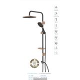 İSAOĞLU YAPI Duş Seti Siyah Bakır Tepe Yağmurlama Robot Set Bakır Duş Başlığı Bronz Duş Seti