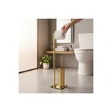 İsaoğlu Yapı Gold Ayaklı Banyo Seti Klozet Fırçalık Ve Tuvalet Kağıtlığı Modern Tasarım Komple Pirinç Materyal Altın