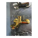 İsaoğlu Yapı Gold Banyo Bataryası Altın Banyo Musluğu Gold Duş Bataryası Pirinç Malzeme Kare Modern Tasarım