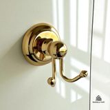 İSAOĞLU YAPI Gold Bornozluk Vintage Seri İkili Askılık Pirinç Malzeme Gold Askılık