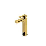 İsaoğlu Yapı Gold Çanak Bataryası Gold Kare Lavabo Musluğu Premium Yüksek Model Armatür Altın