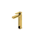 İSAOĞLU YAPI Gold Çanak Bataryası Gold Kare Lavabo Musluğu Premium Yüksek Model Armatür