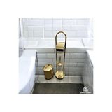 İsaoğlu Yapı Gold Kova Banyo Seti Klozet Fırçası Tuvalet Kağıtlığı Komple Pirinç Set Gold Banyo Altın